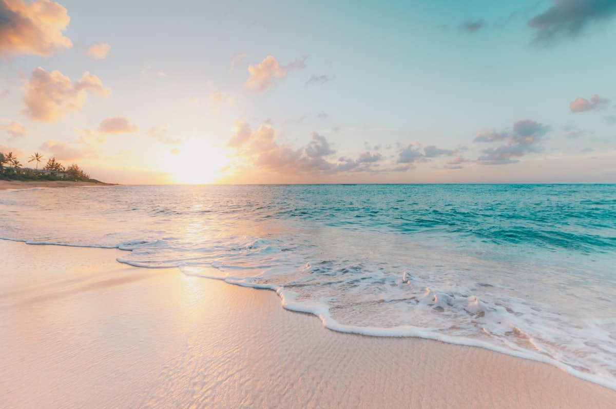 Clear beach water for a family holiday